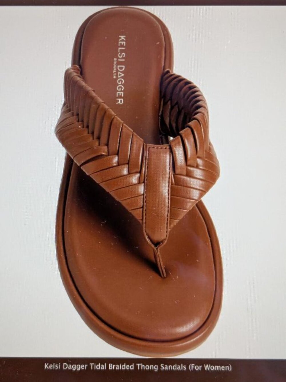 NIB Kelsi Dagger Brooklyn NYC Tidal Woven Braided Flip Flop Thong Luxury Tan 6